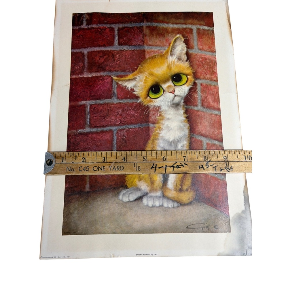 Vintage Pitty Kitty &
 Print by Gig Donald Art 1960s Anthropomorphic - Picture 11 of 11